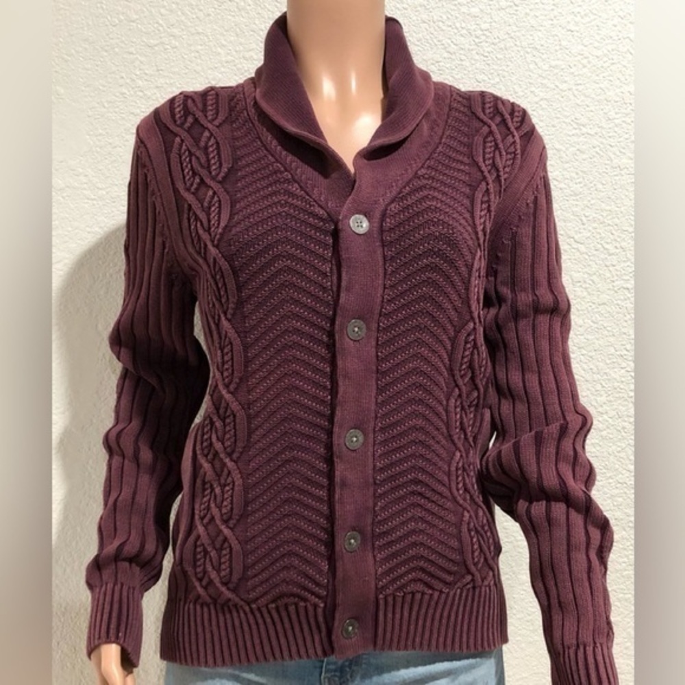 Guess cable knit acid wash sweater